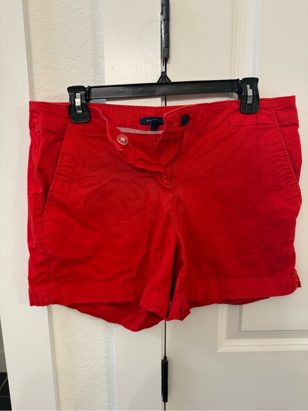 Nautica Bright Red Cotton Bermuda Shorts